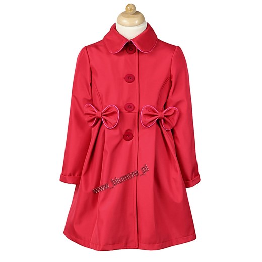 Czerwony płaszczyk na wiosnę dla dziewczynki 86 - 134 blumore-pl czerwony gęsty