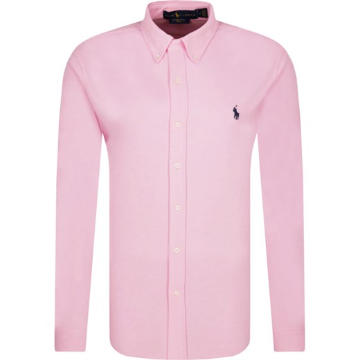Koszula męska Polo Ralph Lauren różowa z długim rękawem bez zapięcia 