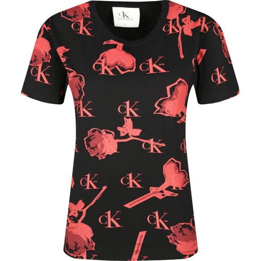 CALVIN KLEIN JEANS T-shirt AOP ROSE | Regular Fit M promocja Gomez Fashion Store