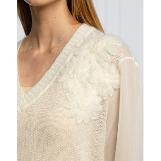 Twin-Set Wełniany sweter | Regular Fit S Gomez Fashion Store