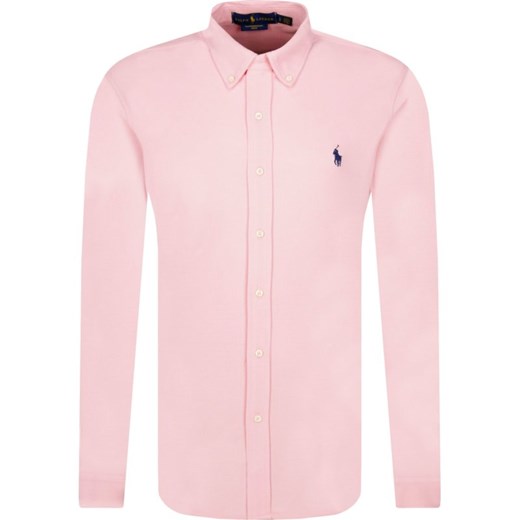 Koszula męska Polo Ralph Lauren różowa bez zapięcia z długimi rękawami 