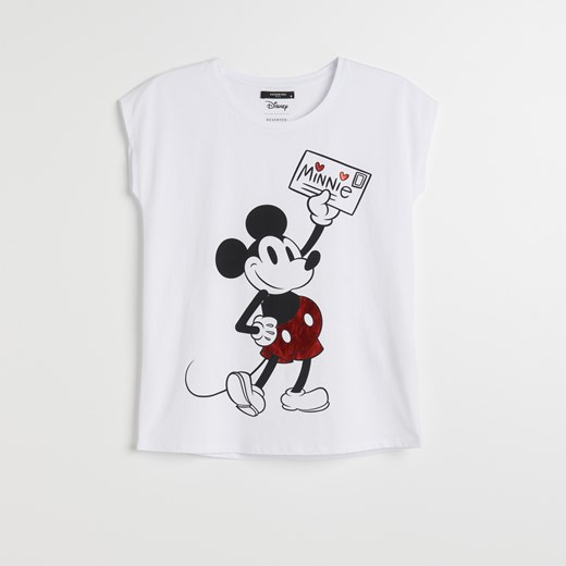 Reserved - T-shirt Mickey Mouse - Biały Reserved XL Reserved