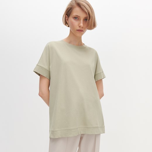 Reserved - T-shirt barwiony naturalnie - Zielony Reserved L okazyjna cena Reserved