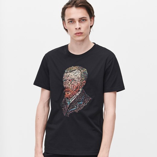 Reserved - T-shirt Vincent van Gogh - Czarny Reserved S Reserved