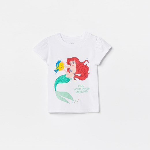 Reserved - Bawełniany t-shirt z księżniczką Ariel - Biały Reserved 92 wyprzedaż Reserved