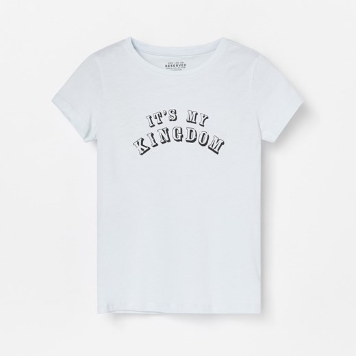 Reserved - T-shirt z nadrukiem i aplikacją - Fioletowy Reserved 122 Reserved okazja