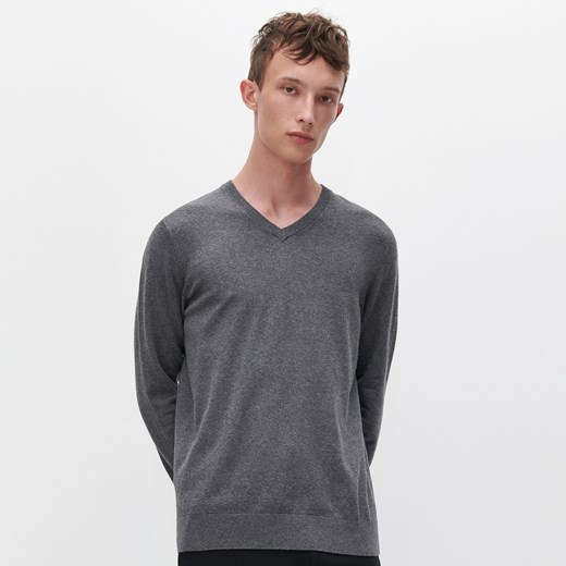 Reserved - Sweter z bawełny organicznej - Szary Reserved S Reserved