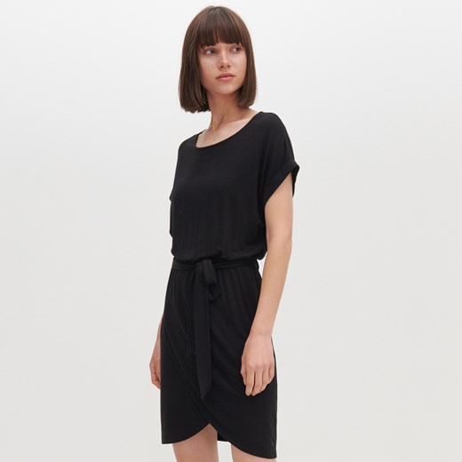 Reserved - Dzianinowa sukienka z wiskozy - Czarny Reserved XL promocja Reserved