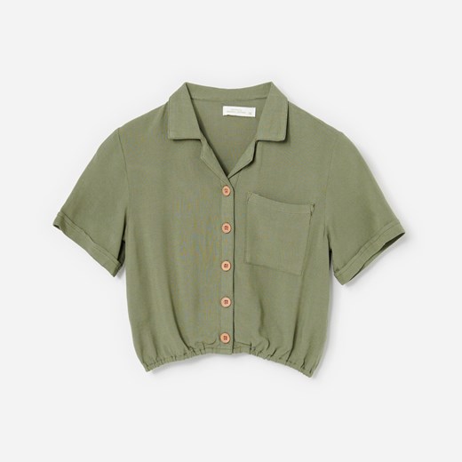 Reserved - Koszula z ECOVERO™ - Zielony Reserved 164 Reserved okazyjna cena
