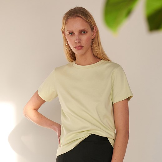 Reserved - T-shirt z bawełny organicznej - Zielony Reserved S promocyjna cena Reserved