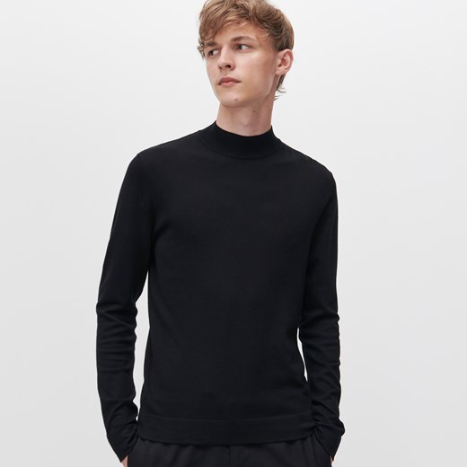 Reserved - Gładki sweter z półgolfem - Czarny Reserved M Reserved