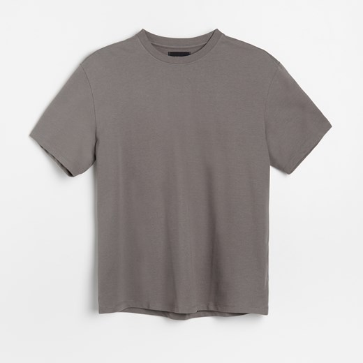 Reserved - Gładki T-shirt z bawełny organicznej - Szary Reserved L Reserved