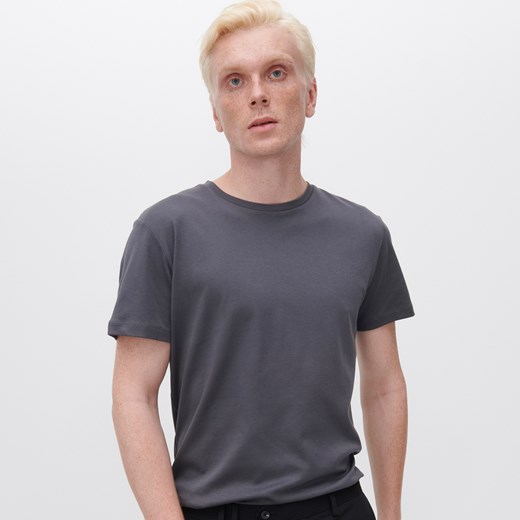 Reserved - T-shirt basic z bawełny - Szary Reserved XL Reserved