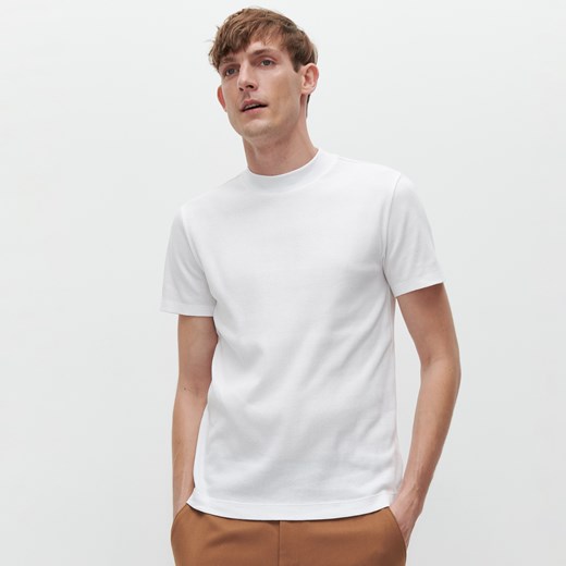 Reserved - T-shirt z prążkowanej dzianiny - Biały Reserved L Reserved