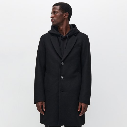 Reserved - Elegancki płaszcz z wełną - Czarny Reserved XL Reserved