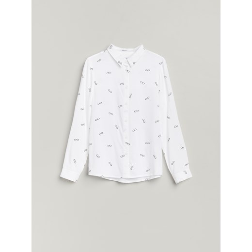 Reserved - Wiskozowa koszula ze wzorem - Biały Reserved 152 Reserved