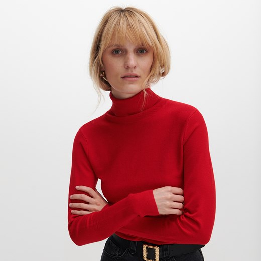 Reserved - Sweter z golfem - Czerwony Reserved M Reserved