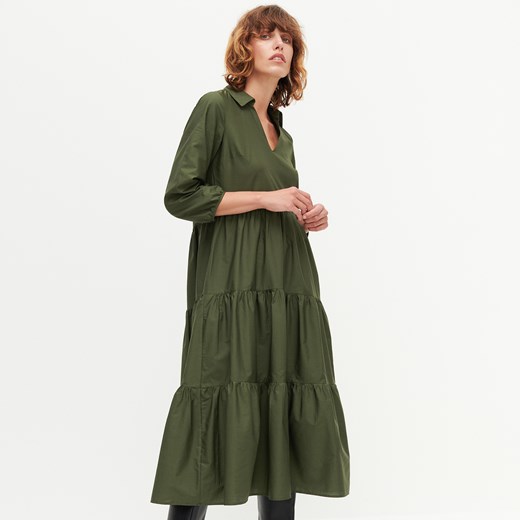 Reserved - Bawełniana sukienka - Zielony Reserved XL Reserved