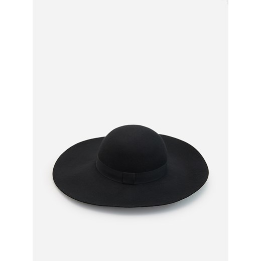 Reserved - Bawełniany kapelusz z ozdobną taśmą - Czarny Reserved S Reserved