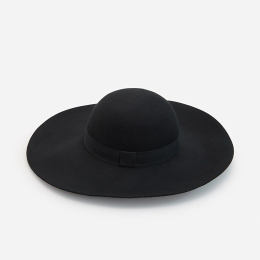 Reserved - Bawełniany kapelusz z ozdobną taśmą - Czarny Reserved S Reserved