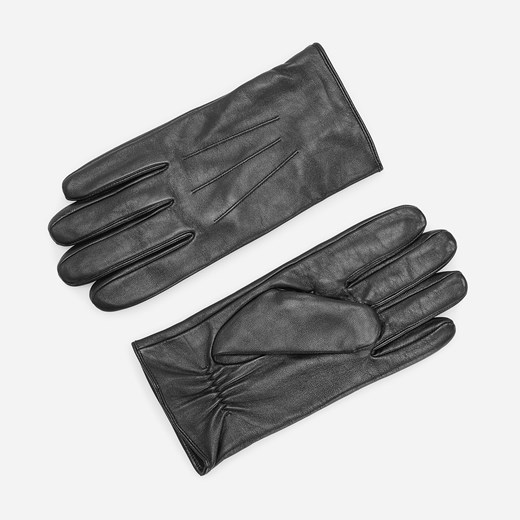 Reserved - Klasyczne skórzane rękawiczki - Czarny Reserved M Reserved
