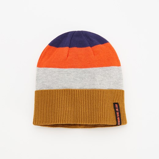 Reserved - Dzianinowa czapka w paski - Pomarańczowy Reserved M/L Reserved