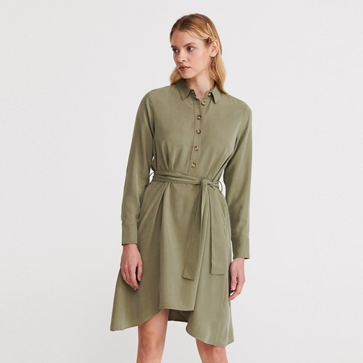 Reserved - Sukienka z Tencelu™ - Zielony Reserved M okazja Reserved