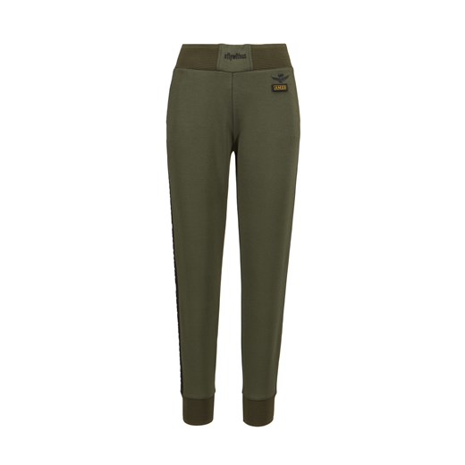 Spodnie damskie Aeronautica Militare z wiskozy zielone jesienne 