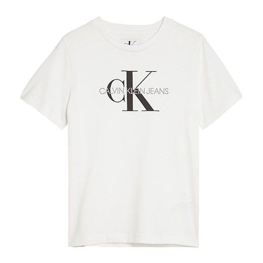 Biały t-shirt chłopięce Calvin Klein z krótkimi rękawami 
