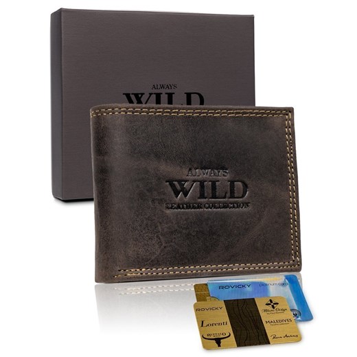 Skórzany portfel dla mężczyzny Always Wild RFID Always Wild  portfele-skorzane.pl