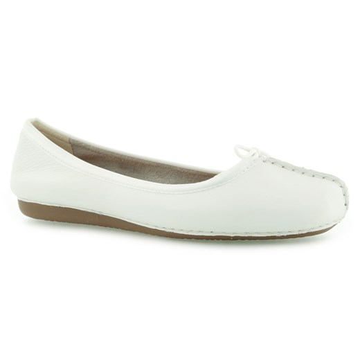 BALERINKI CLARKS FRECKLE ICE WHITE LEATHER riccardo bialy amortyzująca