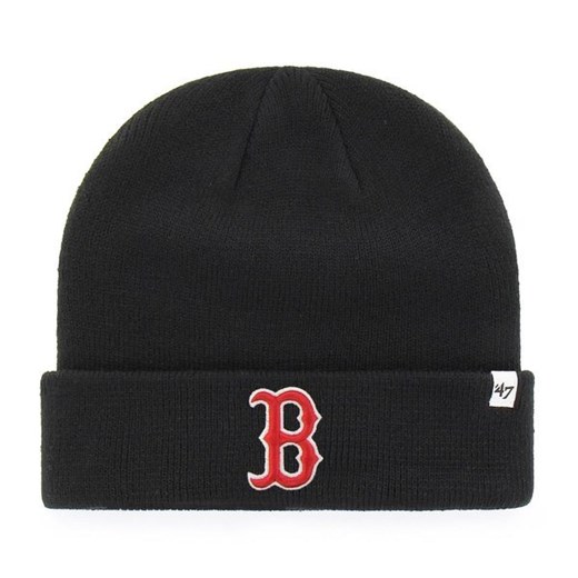 Czapka zimowa 47 Brand MLB Boston Red Sox Raised  '47 CUFF KNIT (Black) 47 Brand uniwersalny Street Colors