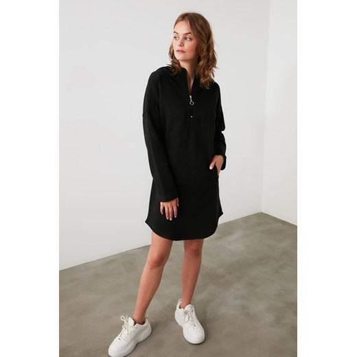 Trendyol Black Zipper Detailed Knitted Dress Trendyol XS Factcool