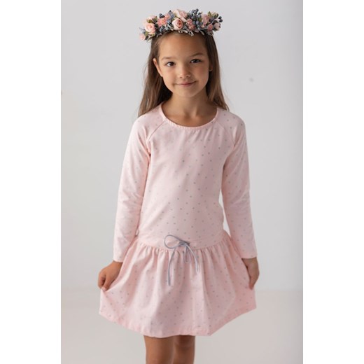 Pudrowo różowa sukienka w kropki dla dziewczynki 98 Myprincess / Lily Grey 98 myprincess.pl