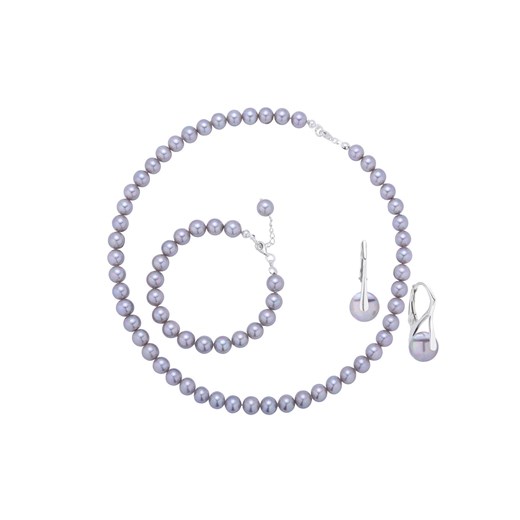 Komplet biżuterii z pereł platinum, kryształów i srebro 925 promocja coccola.pl