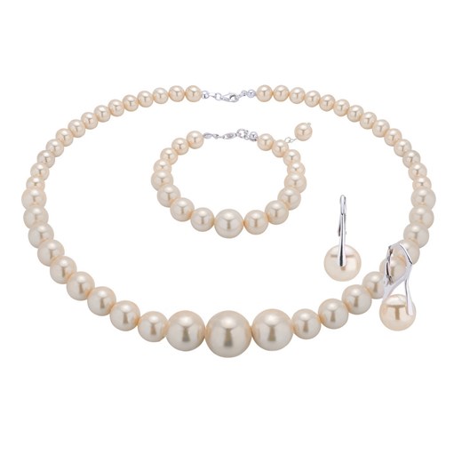 Komplet biżuterii z perły stopniowane oraz srebra 925 wyprzedaż coccola.pl