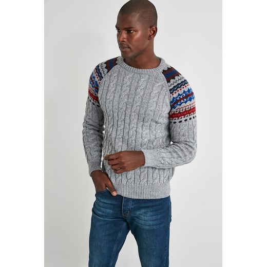 Trendyol Grey Men's Arm Jacquard Hair Knitting Bicycle Collar Knit Wearer Sweater Trendyol M Factcool