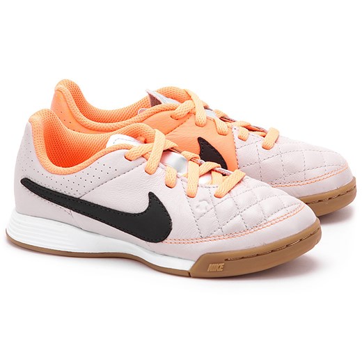 NIKE Tiempo Genio Leather - Beżowe Ekoskórzane Sportowe Dziecięce - 631528 008 mivo pomaranczowy halowe