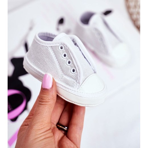 Apawwa buciki niemowlęce białe na rzepy 