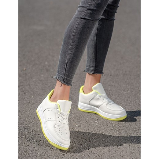 Buty sportowe damskie Shelovet sneakersy na platformie ze skóry ekologicznej 