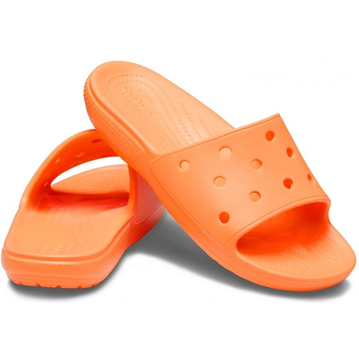 Klapki damskie Crocs casual pomarańczowe płaskie na lato bez zapięcia z gumy 