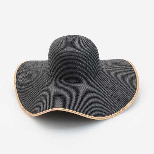 Reserved - Pleciony kapelusz z szerokim rondem - Czarny Reserved S Reserved wyprzedaż