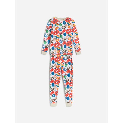 Reserved - Bawełniana piżama ze wzorem Marvel - Beżowy Reserved 134/140 Reserved