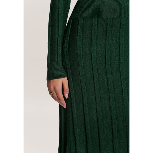 Zielona Sukienka Dzianinowa Azerixan Renee M/L Renee odzież wyprzedaż