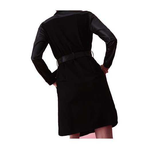 Czarna sukienka Iblues mini z długim rękawem 