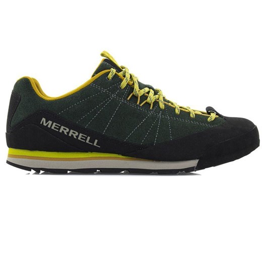 Zielone buty trekkingowe męskie Merrell sportowe gore-tex 