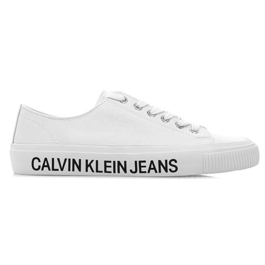 Trampki damskie Calvin Klein białe sznurowane płaskie 