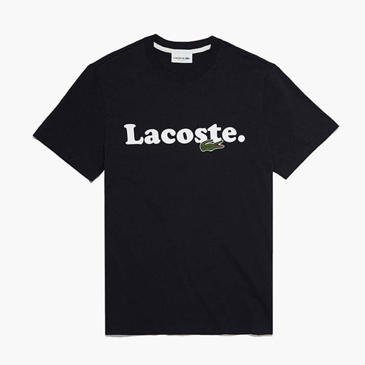 T-shirt męski Lacoste z napisami z krótkim rękawem 