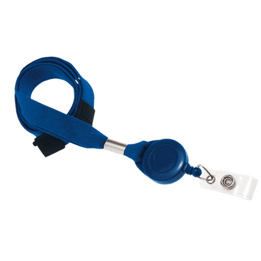 Szeroka 16mm bezpieczna smycz na szyję + brelok typu jojo (Niebieski) Koruma Koruma ID Protection