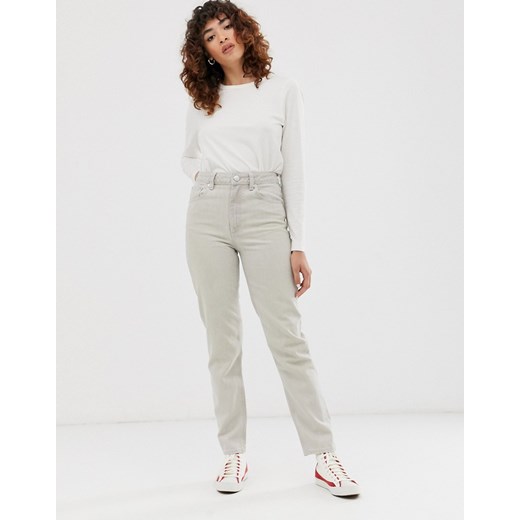 ASOS DESIGN – Ritson – Kamiennoszare jeansy mom fit-Beżowy W34 L32 Asos Poland